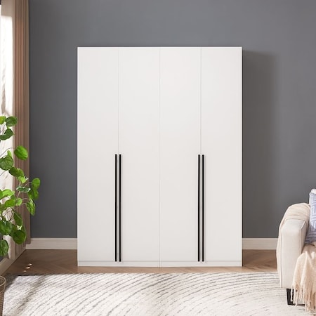 Manhattan Comfort Lee Module Wardrobe 2.0 & 3.0 Closet in White, 2PK 2-WC0023-WH